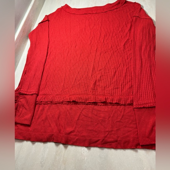 We the Free | North Shore Thermal Boat Neck Tee Phoenix Red XS Long Sleeve - Picture 5 of 12